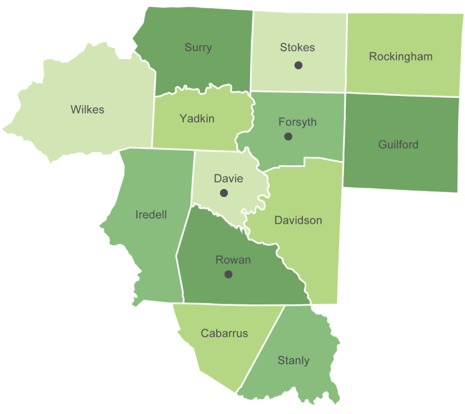 Counties we serve: Surry, Stokes, Rockingham, Wilkes, Yadkin, Forsyth, Guilford, Iredell, Davie, Davidson, Rowan, Cabarrus, Stanly